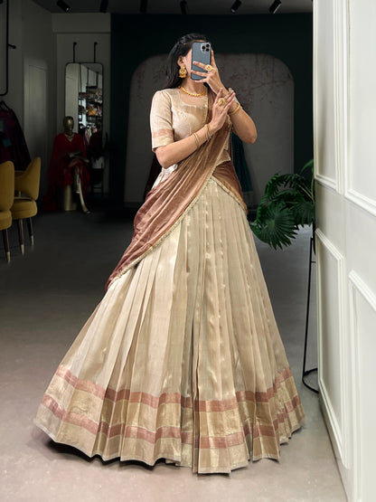 Dupion Silk Ready to Wear Lehenga Choli with Dupatta