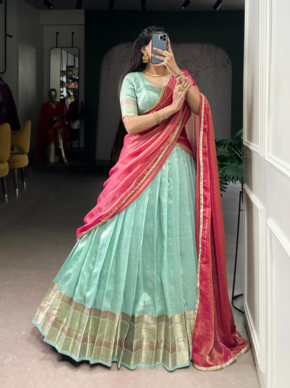 Dupion Silk Ready to Wear Lehenga Choli with Dupatta