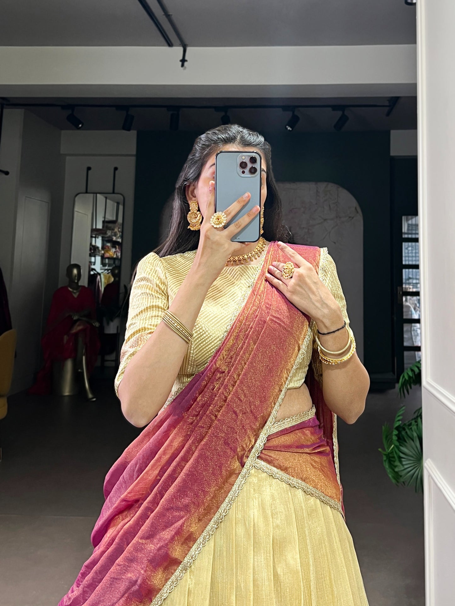 Dupion Silk Ready to Wear Lehenga Choli with Dupatta