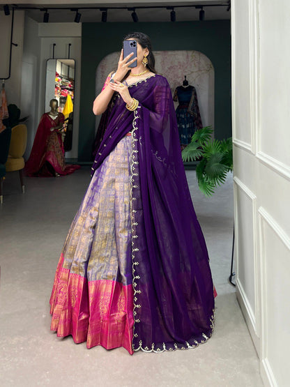 Kanjivaram silk Lehenga Choli with Dupatta