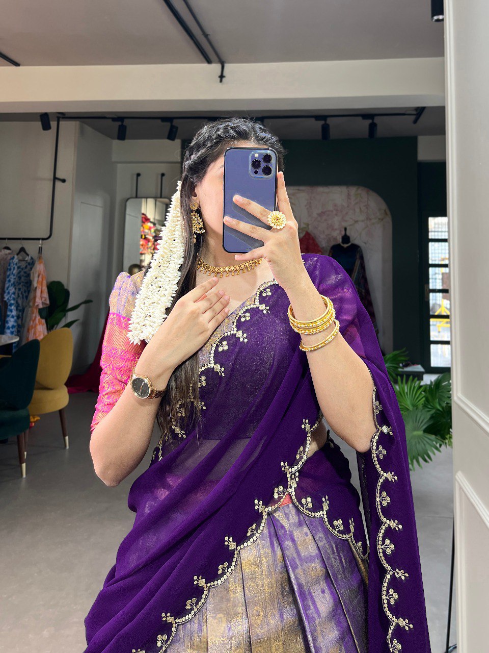Kanjivaram silk Lehenga Choli with Dupatta