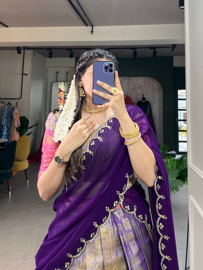 Kanjivaram silk Lehenga Choli with Dupatta
