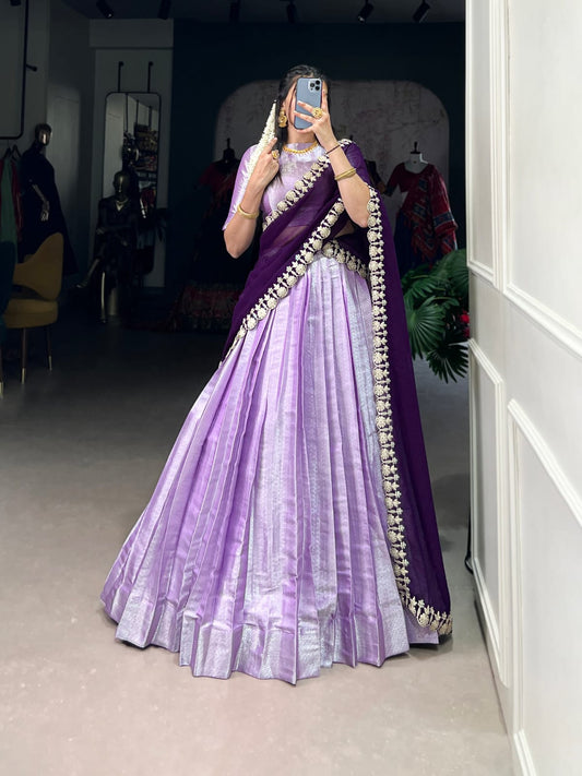 Lavender Colour Traditional Lehenga Choli