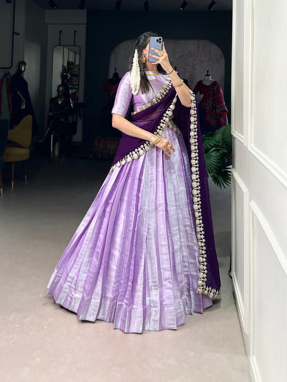 Lavender Colour Traditional Lehenga Choli