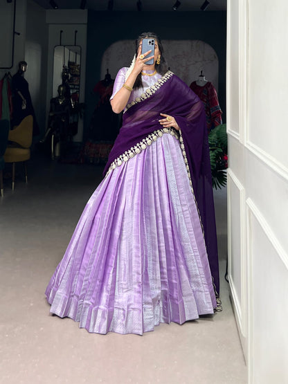 Lavender Colour Traditional Lehenga Choli