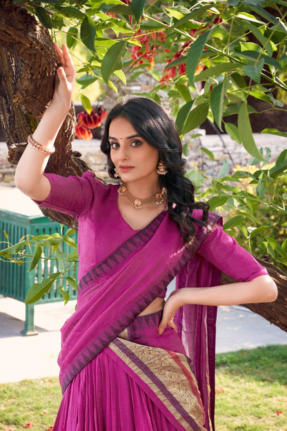 Pink Traditional Lehenga Choli With Dupatta | Traditional South Indian Half Saree