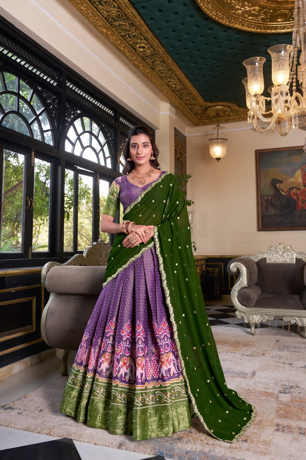 Traditional Lehenga Choli With Dupatta | Traditional South Indian Half Saree