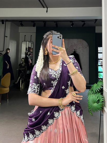 Traditional Lehenga Choli With Dupatta | Traditional South Indian Half Saree
