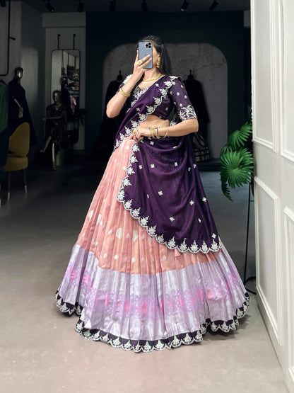 Traditional Lehenga Choli With Dupatta | Traditional South Indian Half Saree