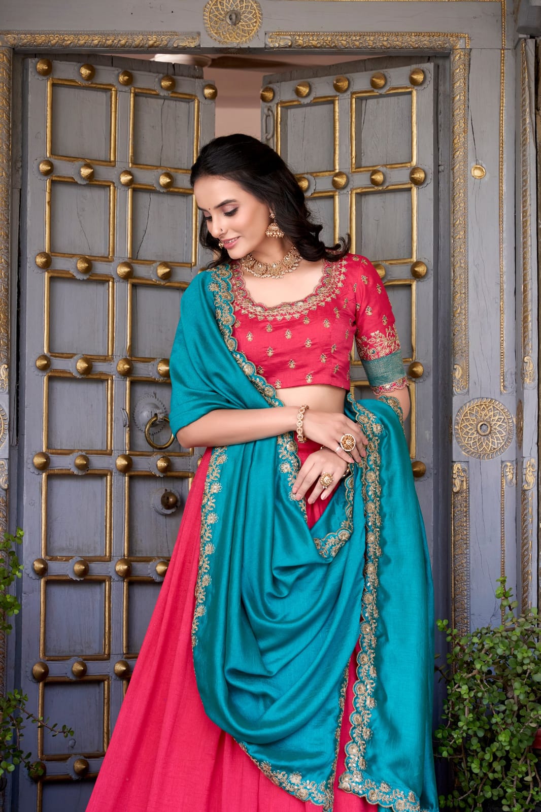 Traditional Lehenga Choli With Dupatta | Traditional South Indian Half Saree