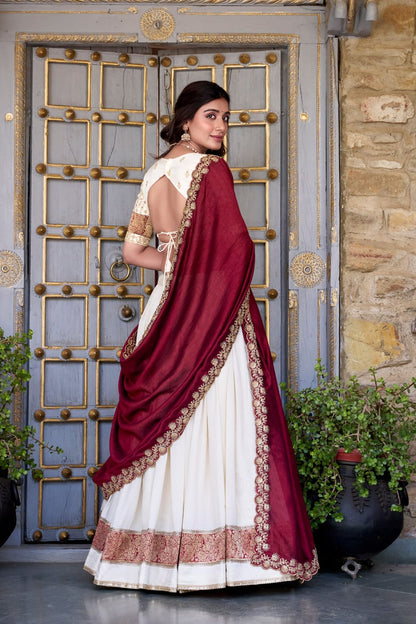 Traditional Lehenga Choli With Dupatta | Traditional South Indian Half Saree