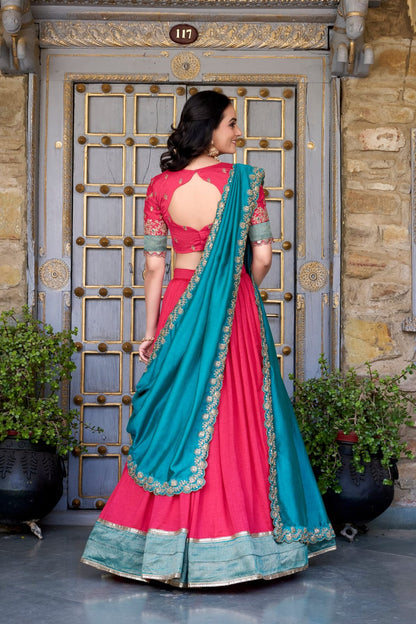Traditional Lehenga Choli With Dupatta | Traditional South Indian Half Saree