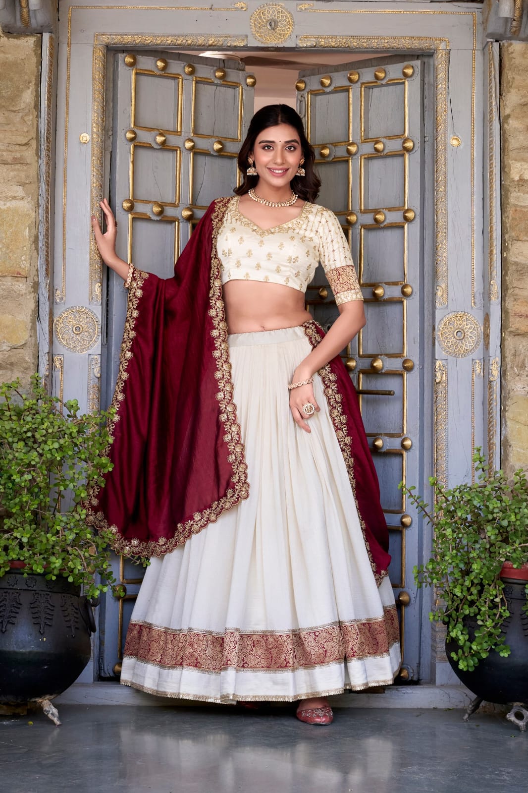 Traditional Lehenga Choli With Dupatta | Traditional South Indian Half Saree