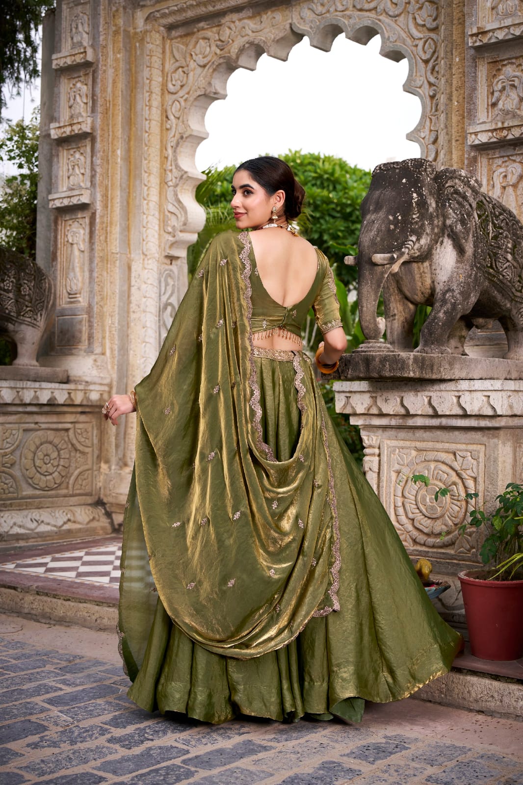 Fendi Silk Designer Party Wear Lehenga Choli