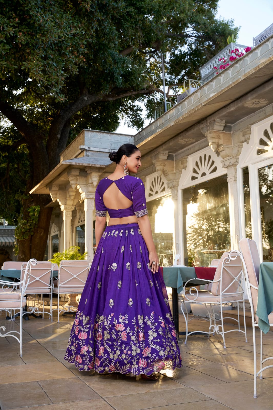 Purple Colour Vichitra Silk Designer Party Wear Lehenga Choli with Dupatta