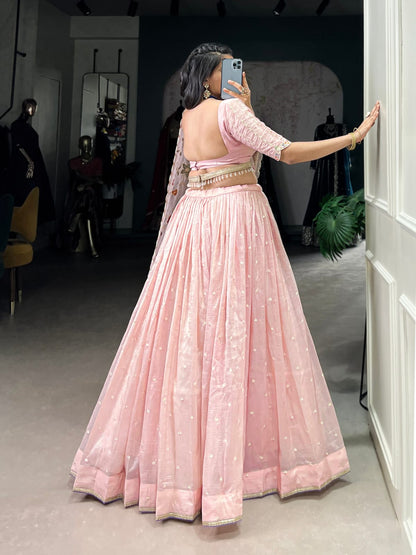 Light Pink Colour Gold Crush Designer Party Wear Lehenga Choli