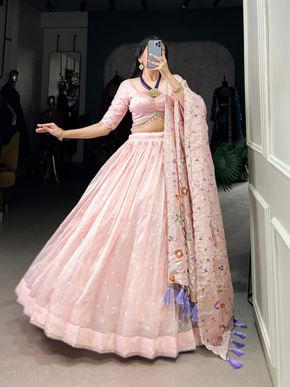 Light Pink Colour Gold Crush Designer Party Wear Lehenga Choli