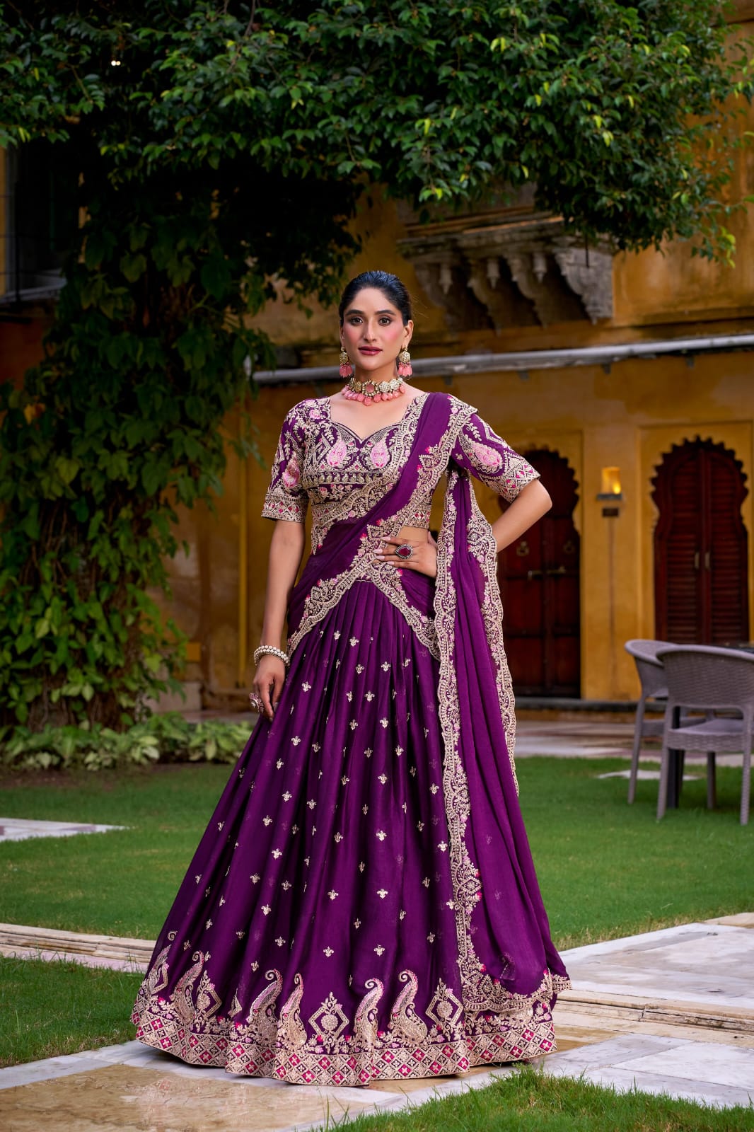 Purple Wedding Lehenga Choli