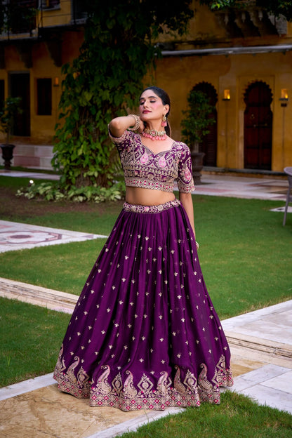 Purple Wedding Lehenga Choli