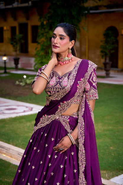 Purple Wedding Lehenga Choli