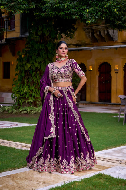 Purple Wedding Lehenga Choli