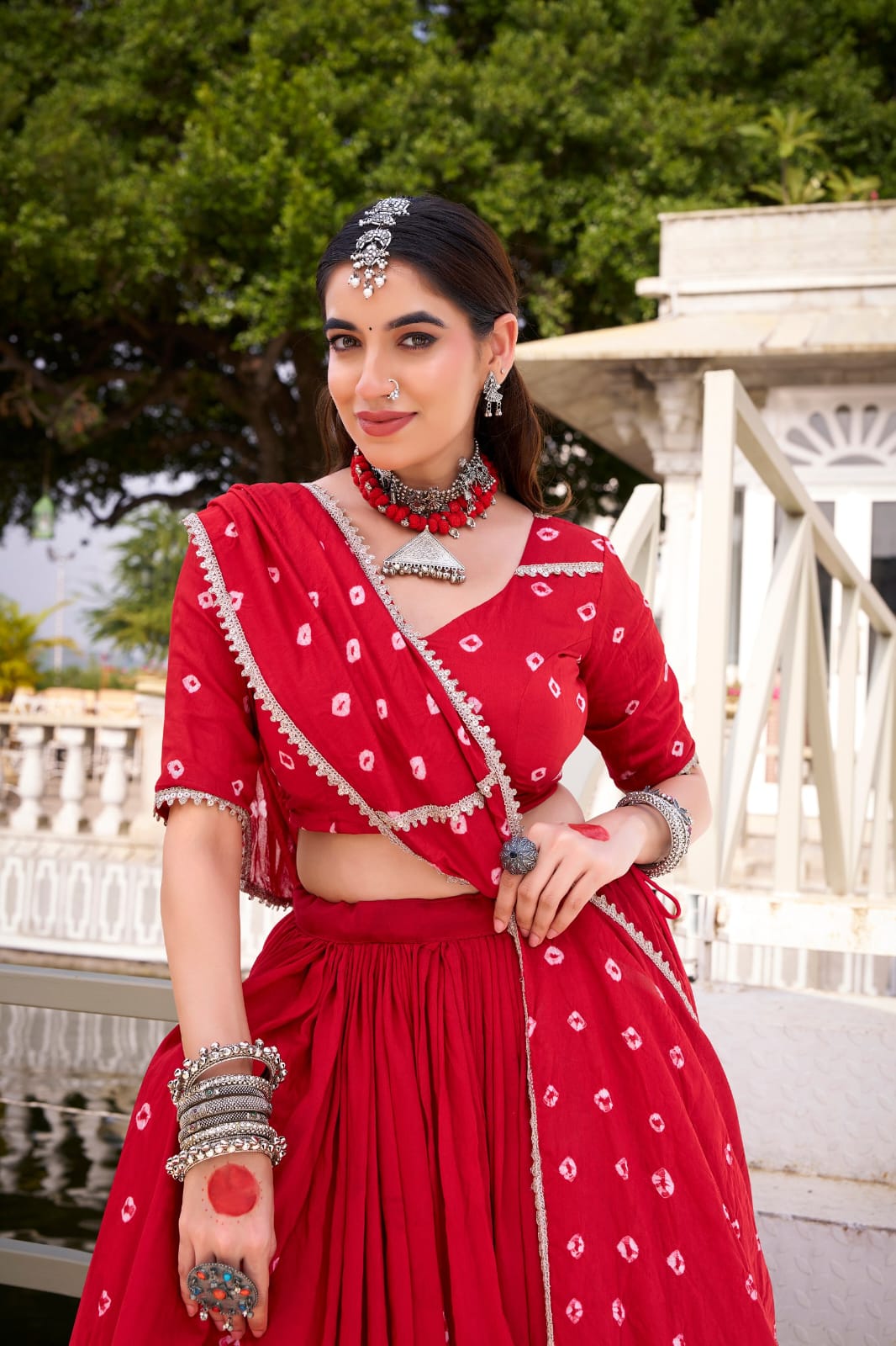 Bandhej Print Ready to Wear Lehenga Choli