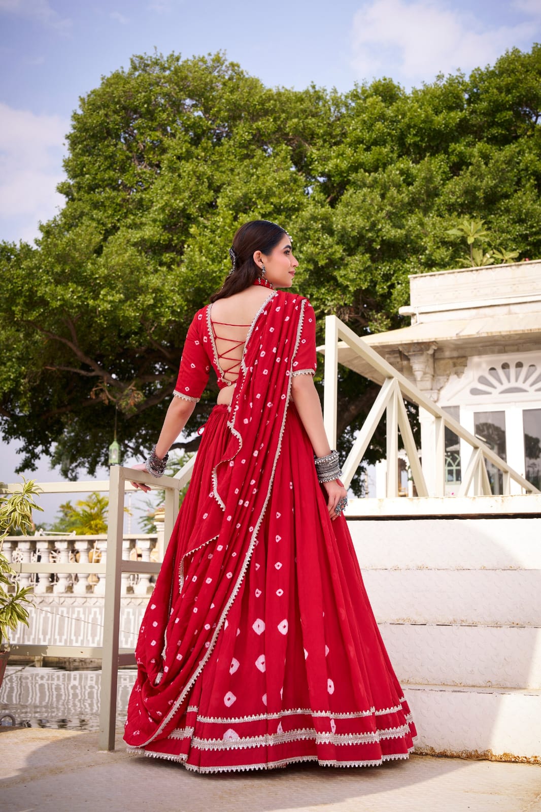 Bandhej Print Ready to Wear Lehenga Choli