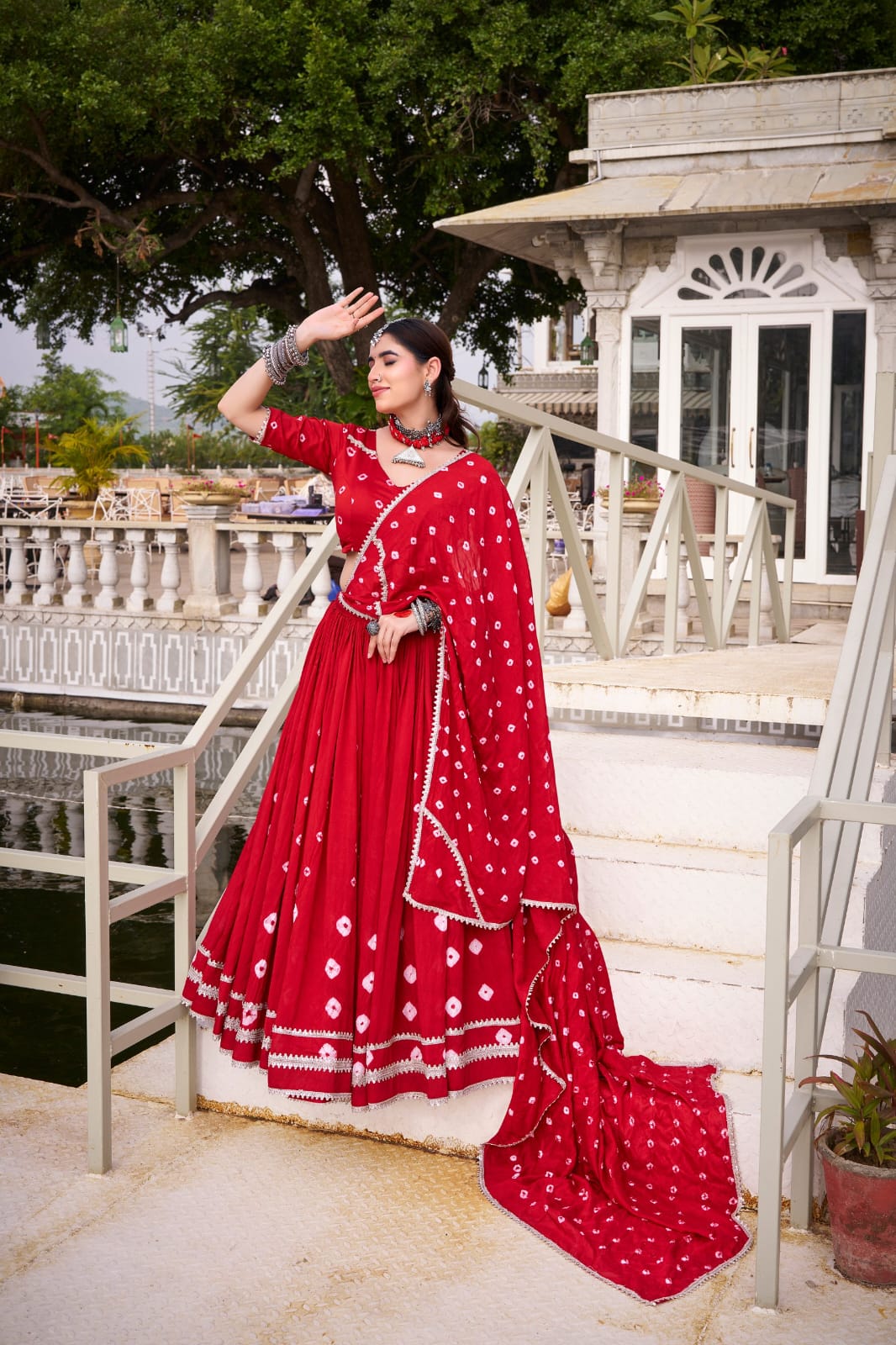 Bandhej Print Ready to Wear Lehenga Choli