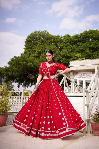 Bandhej Print Ready to Wear Lehenga Choli