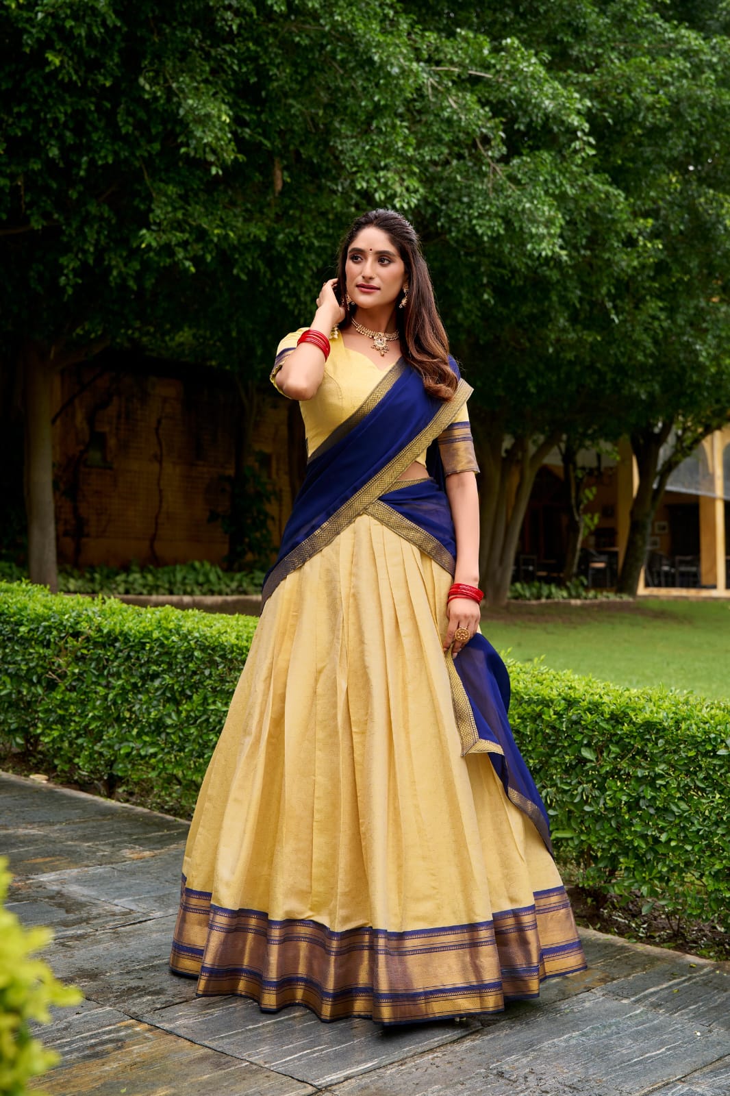 Traditional Ready to Wear Lehenga Choli With Dupatta | Traditional South Indian Half Saree