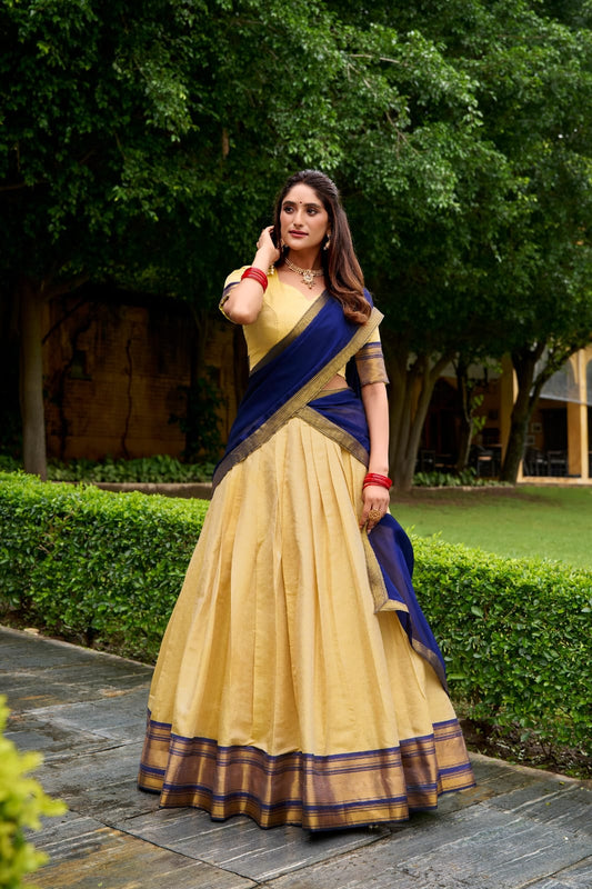 Traditional Ready to Wear Lehenga Choli With Dupatta | Traditional South Indian Half Saree