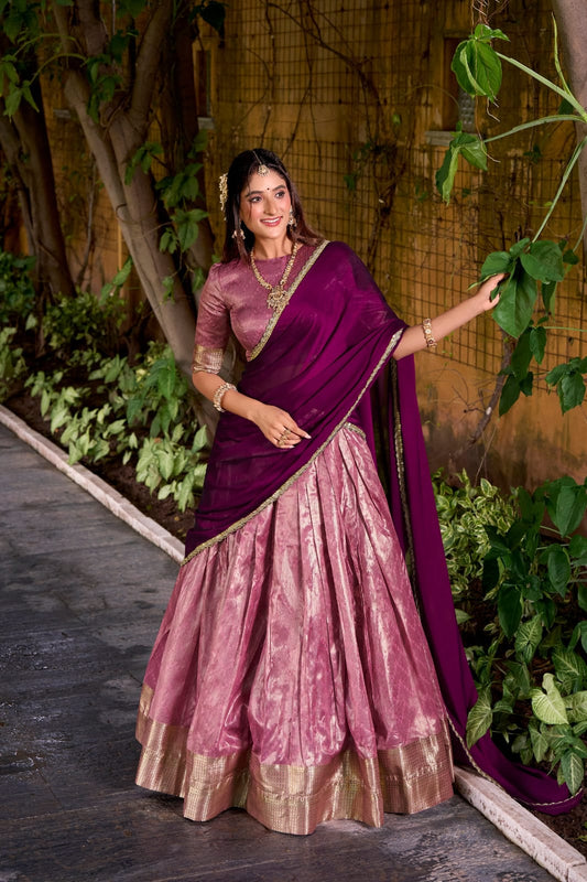 Zari Work Dupion Silk Lehenga Choli