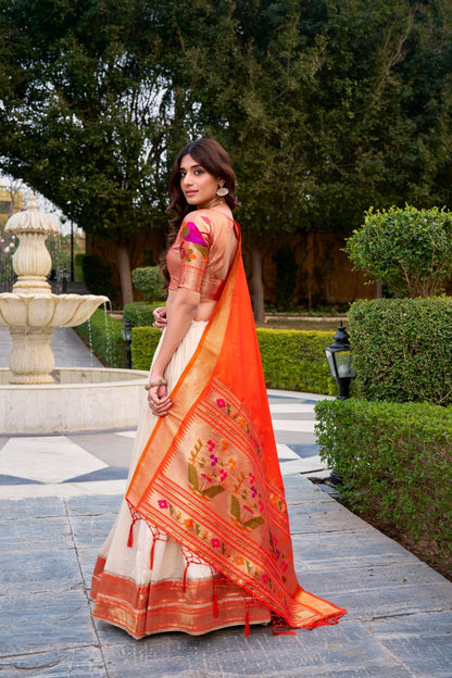 Vichitra Silk Paithani Lace Border Lehenga work