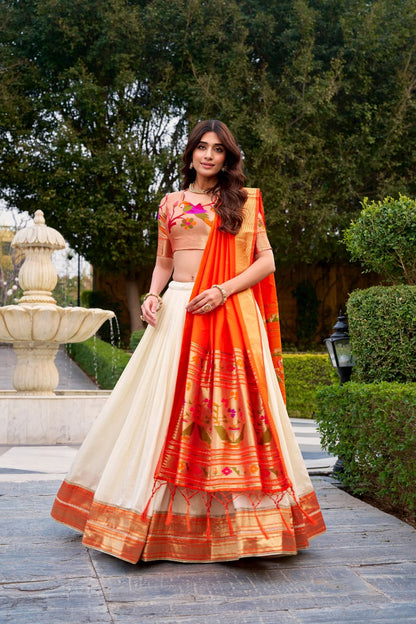 Vichitra Silk Paithani Lace Border Lehenga work