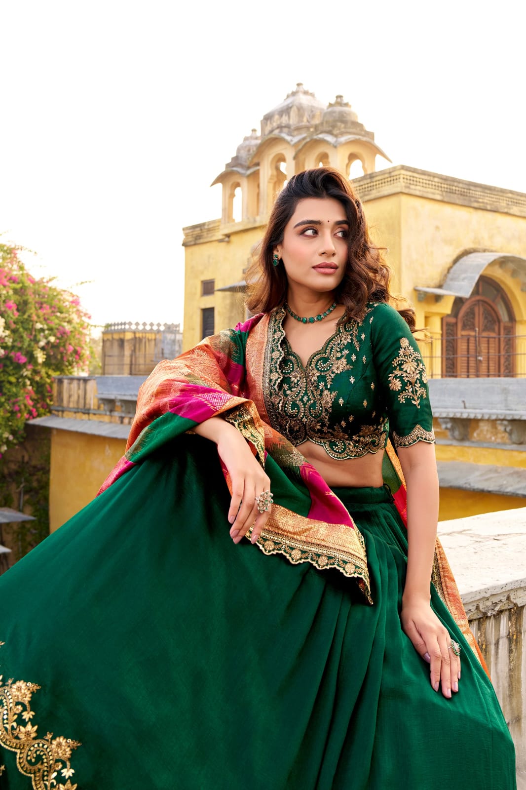 Vichitra Silk Designer Party Wear Lehenga Choli
