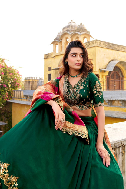 Vichitra Silk Designer Party Wear Lehenga Choli