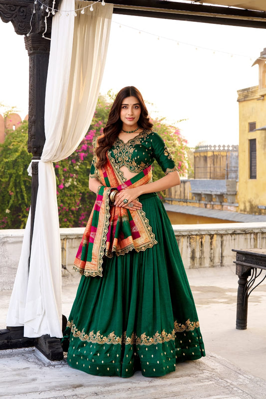 Vichitra Silk Designer Party Wear Lehenga Choli