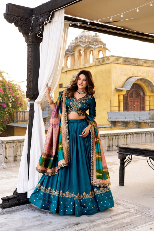 Vichitra Silk Designer Party Wear Lehenga Choli