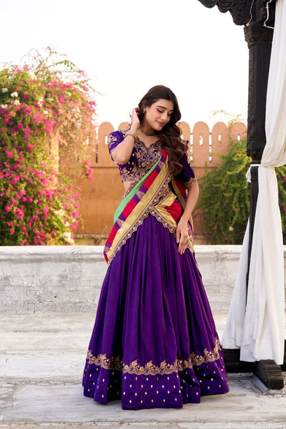 Vichitra Silk Designer Party Wear Lehenga Choli