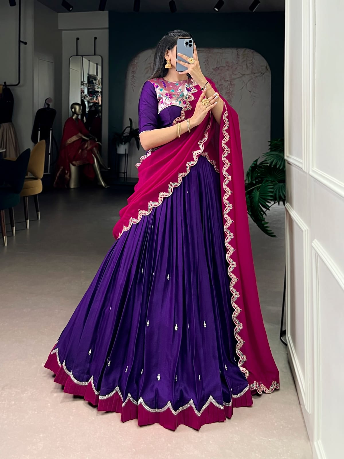 Designer Bridesmaid Lehenga Choli with Dupatta