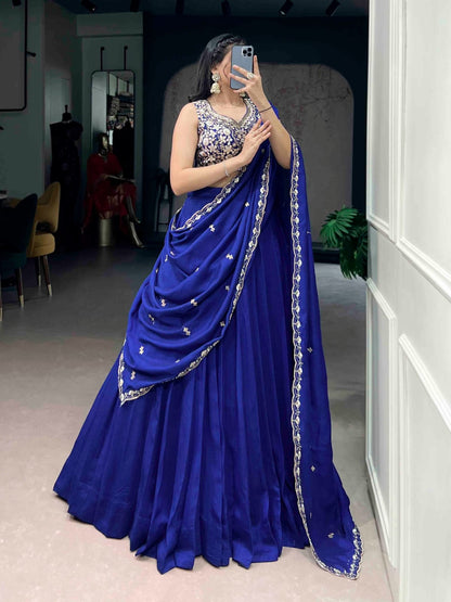 Royal Blue Party Wear Lehenga Choli
