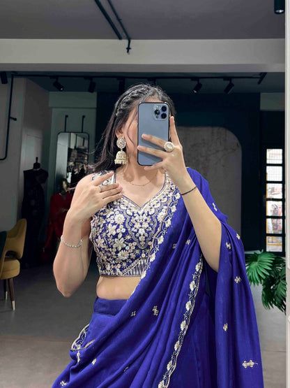 Royal Blue Party Wear Lehenga Choli