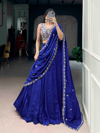 Royal Blue Party Wear Lehenga Choli