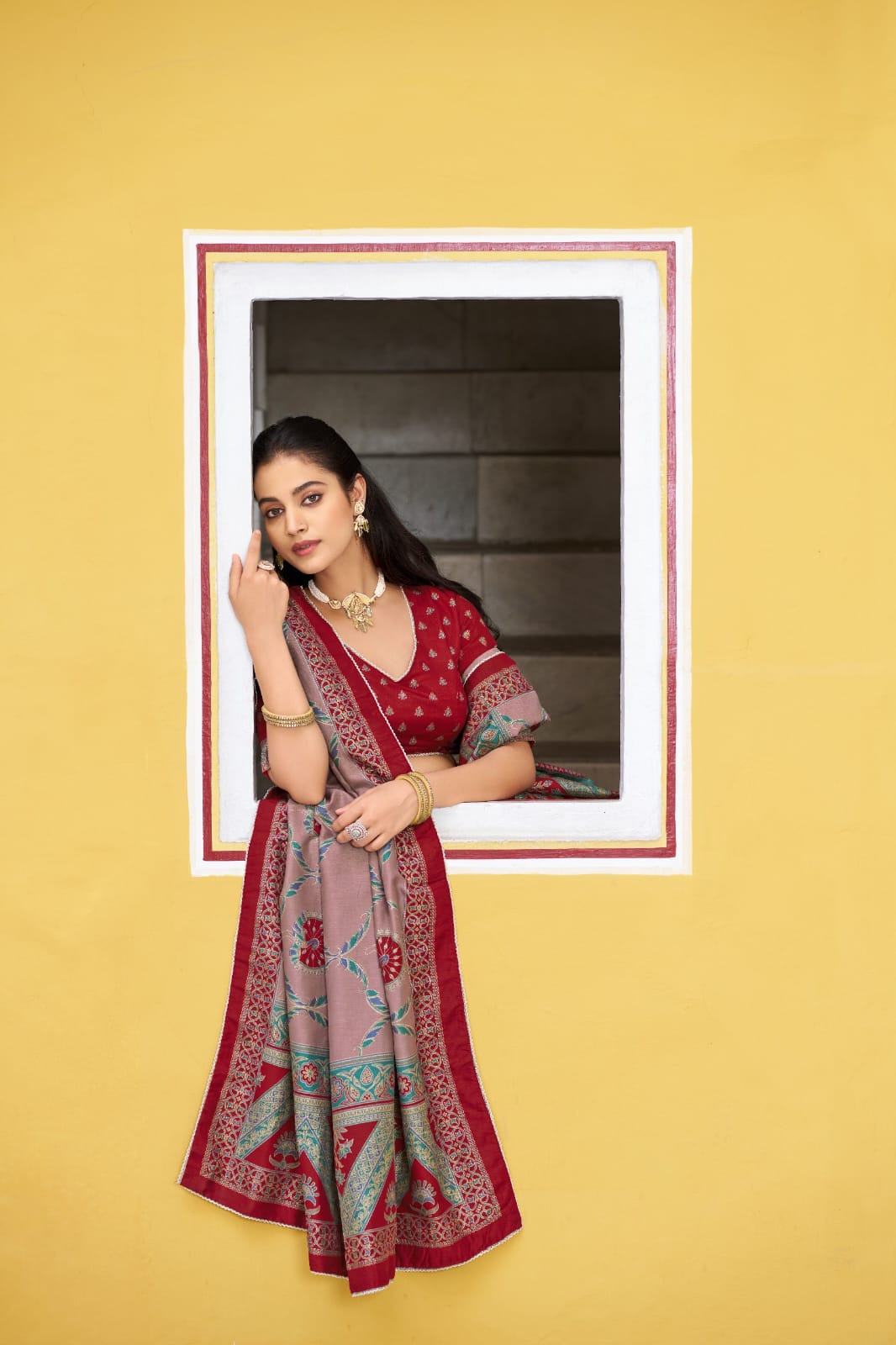 Tasar Silk Kashmiri Print  Lehenga choli