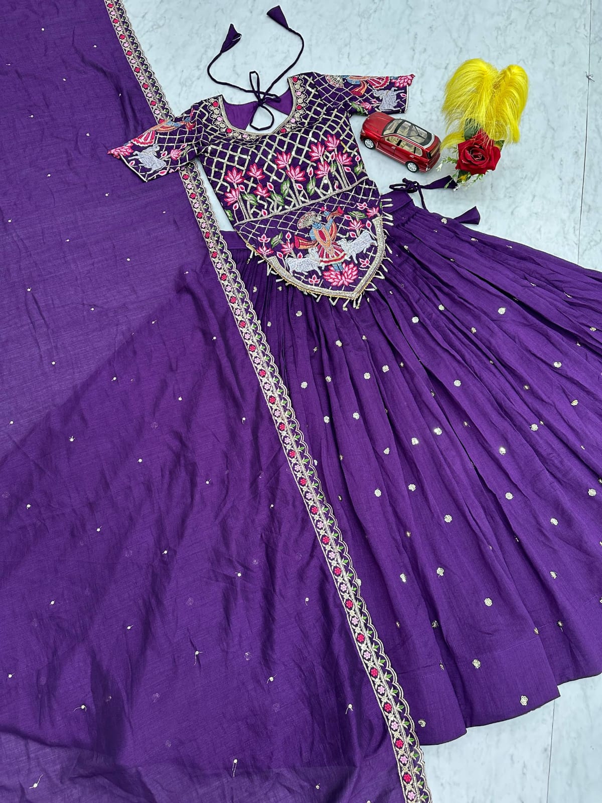 Purple Ready to Wear Designer Bridesmaid Lehenga choli With Dupatta