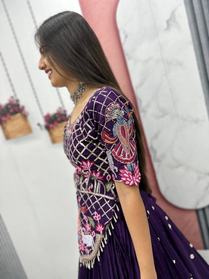 Purple Ready to Wear Designer Bridesmaid Lehenga choli With Dupatta