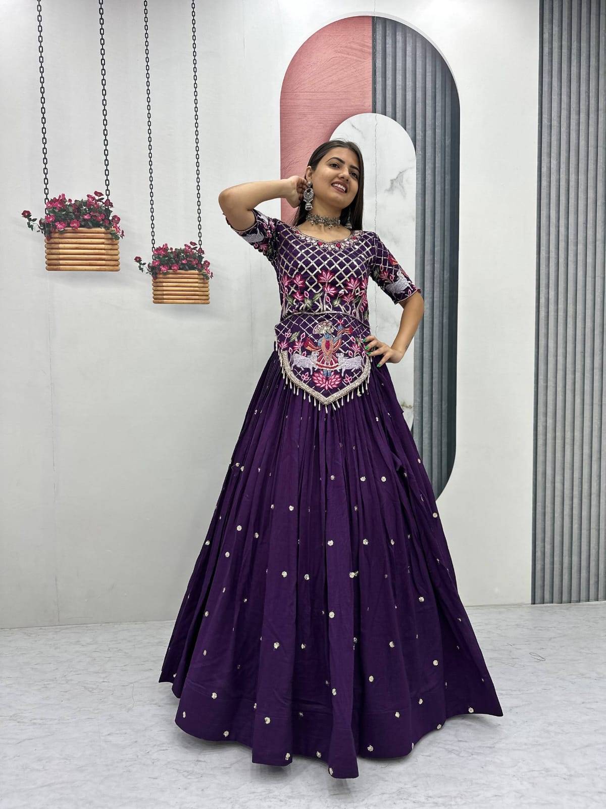 Purple Ready to Wear Designer Bridesmaid Lehenga choli With Dupatta