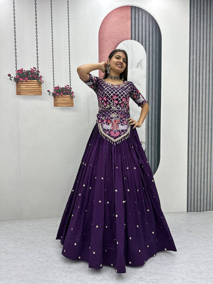 Purple Ready to Wear Designer Bridesmaid Lehenga choli With Dupatta