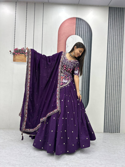 Purple Ready to Wear Designer Bridesmaid Lehenga choli With Dupatta
