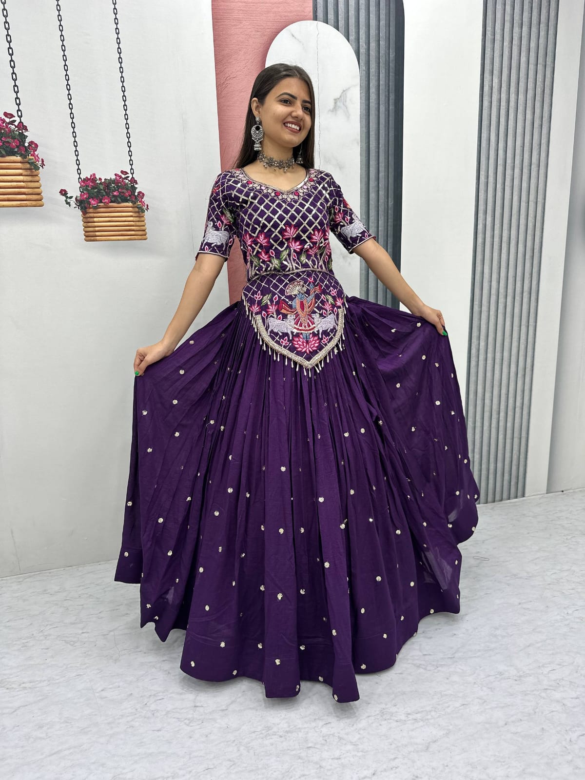 Purple Ready to Wear Designer Bridesmaid Lehenga choli With Dupatta